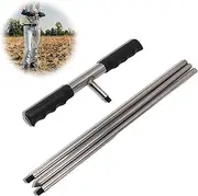 Soil Sample Probes, Soil Test Kit, Stainless Steel Garden Soil Test Kit Sleek and Easy to Clean Soil Probe with T-handle Can Be Used to Locate Septic Tanks Pipes Underground Pipes