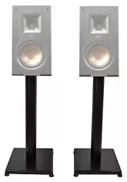 Black 21” Steel Bookshelf Speaker Stands For Klipsch R-15M Bookshelf Speakers