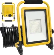 10000LM LED Work Light, 80W Portable Flood Light with Socket & Switch, outside