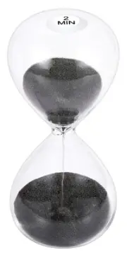 Sand Timer 2 Minute Hourglass: 5.1 Inch Black Sand Clock, Large Sand Watch 2 ...