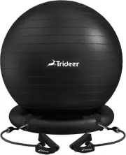 Trideer Ball Chair Yoga Exercise 75cm, Black with Bands