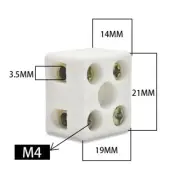 10PCS M4 2way 5-pin 10A Ceramic Connector Porcelain Terminal Block High Current