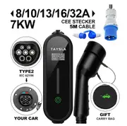 Electric Car Charger Type 2 32A 16A Charger Type 1 EV Charger Portable Electric Vehicle Charging Cable GBT for Tesla BYD TYPE 2 7KW 32A