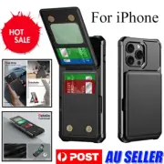 For iPhone 16 15 14 Plus Pro Max 13 12 Case Flip Card Holder Wallet Stand Cover