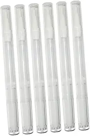 LOLIPPYY 6Pcs Transparent Empty Nail Oil Pens with Brush Tip Versatile Cosmetic Lip Gloss Container Applicators Lightweight Tube for Nail Polish and Essential