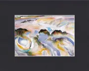 8X10" Matted Print Painting Art Picture: J Richard Plincke, Low Tide on Saire ..
