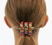 Worry Doll Hair Clip, Hair accessories, Made in Mexico, 3 Multicoloured dolls