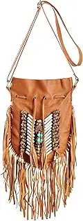 [BohoBags Official] Boho Bag Round S | Real Leather | Fringe Purse | Bohemian Bags