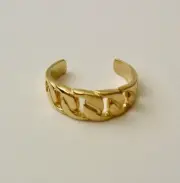 GENUINE SOLID 9K 9ct YELLOW GOLD CUBAN LINK CHAIN PINKY RING TOE RING