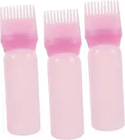 Beatifufu 3Pcs Root Comb Applicator Bottle for Hair Oil and Hair Dye Squeeze Bottle with Graduated Scale for Precise Application and Coloring