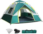 1/2/3/4 Person Camping Tent, Instant Easy Pop Up Tents for Camping, Portable Windproof Dome Tent Easy Set Up Tent, Storage Bag and Moisture-Proof mat for Camping Hiking & Traveling