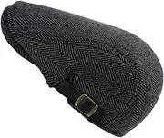 [JEWEDECO] Merino Wool Beanie for Men Casual Sun Hat Peaked Beret Cap Warm Vintage Style Grey