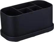 HOMOCONO Toothbrush Holder Case with Drainage Holes Non Drill Vanity Organizer Suction Cup Tabletop Storage for Electric Toothbrush and Toiletries