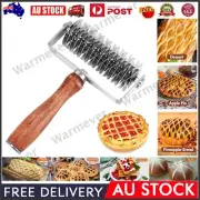 Stainless Steel Lattice Pastry Cutter Wheel Pie Pasta Bread Dough Making Roller