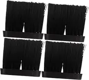 1set Fireplace Cleaning Brush Sweep Chimney Scrub Broom Hand Fireplaces Fireplace Brush Replacement Cleaner Head Fireplace Tools Dusting Plastic Black 4pcs