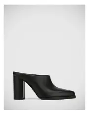 [Wittner] Hau Leather Block Heel Mule in Black