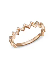 Diamond Zigzag Ring in 14K Rose Gold, 0.10 ct. t. w.