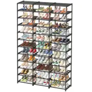 12 Tiers Shoe Rack Large Capacity Tall Shoe Shelf Storage to 72 Pairs Shoes, ...