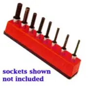Mechanics Time Saver 381 3/8 in. Dr Universal Magnetic Red Socket Holder 10-19mm