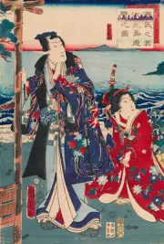Toyohara Kunichika - Genji Excursion Giclee Fine Art Print on Canvas Wall 36"