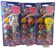 3 Pop Ups Toon Squad Lollipop Dispensers Chupa Chups LEBRON, TWEETY & BUGS BUNNY