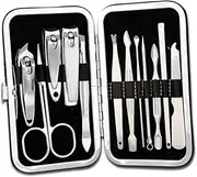 Beavorty 12-piece Nail Clipper Set Stainless Steel Nail Manicure Kit with Storage Case Tech Supplies for Women Men