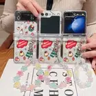 For Samsung Galaxy Z Flip6 Flip5 Flip4 3 Shockproof Christmas Lanyard Case Cover