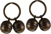 VICASKY 2Sets Copper Pet Bells for Dogs Cats Loud Sound DIY Accessories Durable Key Ring Decor for Collars Home Hanging with Rings