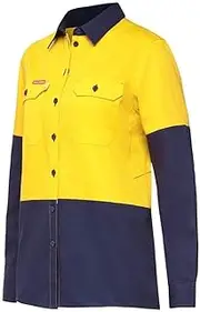 [Hard Yakka] Women's Koolgear 2 Tone Hi-Vis Vented Long Sleeve Shirt