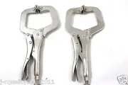 2 PACK 11" VISE GRIPS LOCKING C CLAMP PLIERS w/FLEX PADS