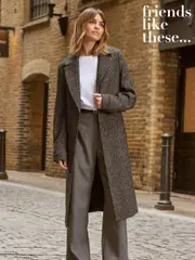 Friends Like These Black/White Longline Tailored Smart Coat (K37228) | $116