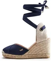 [VISCATA Barcelona] Culip Canvas Womens Laceup Wedge Espadrilles 3 ½ ” Natural Jute Heel. Closed Toe Wedges for Women Made of 100% Organic Canvas and with a Stunning V-Cut Toe. Inner Leather, Comfort Shoes