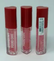 3 BATH & BODY WORKS STRAWBERRY POUND CAKE LIP OIL GLOSS SHINE BALM WAND HEART