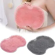 2Pieces Shower Foot Scrubber Mat Back Washer Back Exfoliating Bath Wash Pad Wall Mounted Slip Suction Cups Foot Scrubber for Use in Shower Cups Foot Cleaner for Men and Women