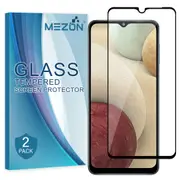 [2 Pack] Full Coverage Samsung Galaxy A12 Tempered Glass Crystal Clear Premium 9H HD Screen Protector by MEZON (A12, 9H Full) – FREE EXPRESS