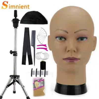Mannequin Head With Tripod For Practice Making Wig Hat Display Stand