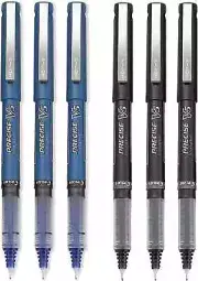 Pilot Precise V5 Stick Rolling Ball Pens Extra Fine Point, 3 Black & 3 Blue