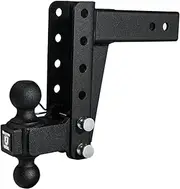 BulletProof Hitches 2.5" Adjustable Medium Duty (14,000lb Rating) Drop/Rise Trailer Hitch with 2" and 2 5/16" Dual Ball (Black Textured Powder Coat) 6"