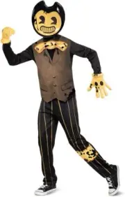Bendy Dark Revival Deluxe Ink Machine Fancy Dress Up Halloween Child Costume
