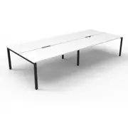 RAPIDLINE DELUXE RAPID INFINITY PROFILE LEG WORKSTATION No Screen 4 Person Double Sided W1200 x D750 x H730mm (per user) White Top Black Frame
