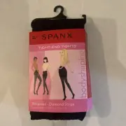 SPANX Size C Black Patterned Illusion Stripe Tight-End Tights Body Shaping