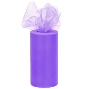 6 inch 50 Yards Tulle Ribbon Rolls Pastel Netting Fabric, Dark Purple