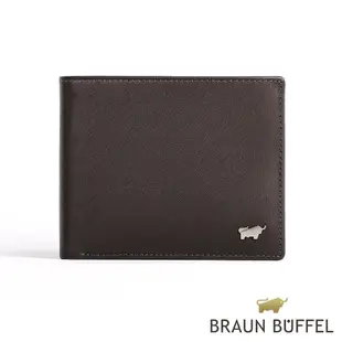 【BRAUN BUFFEL】德國小金牛 HOMME-M紳士系列4卡零錢袋皮夾（咖啡）
