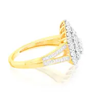 9ct Yellow Gold Pear Shaped Ring in 1/5 Carat Natural Diamonds, M