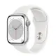 Apple Watch Series 8 45mm 銀色鋁金屬錶殼搭配白色運動型錶帶-GPS版