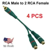 4 PACK - RCA Male Plug to Dual Female Stereo Jacks Y Splitter Cable Adapter 7"