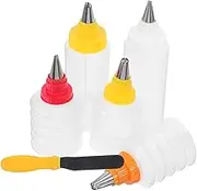 NOLITOY DIY Cake Decorating Tools Set 6pcs Squeeze Bottles for Cookie Icing Cream Supply