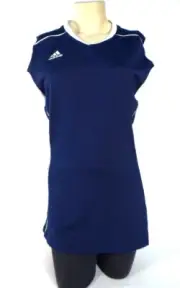 Adidas ClimaCool Blue & White Short Sleeve Volleyball Jersey Women's Large L NWT