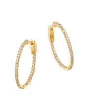 Bloomingdale's Fine Collection Micro-pave Diamond Inside Out Hoop Earrings in 14K Yellow Gold, 0.75 ct. t. w.