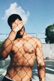 [M040] Handsome Man Cute Model Showing Off Body Male Physique Photography